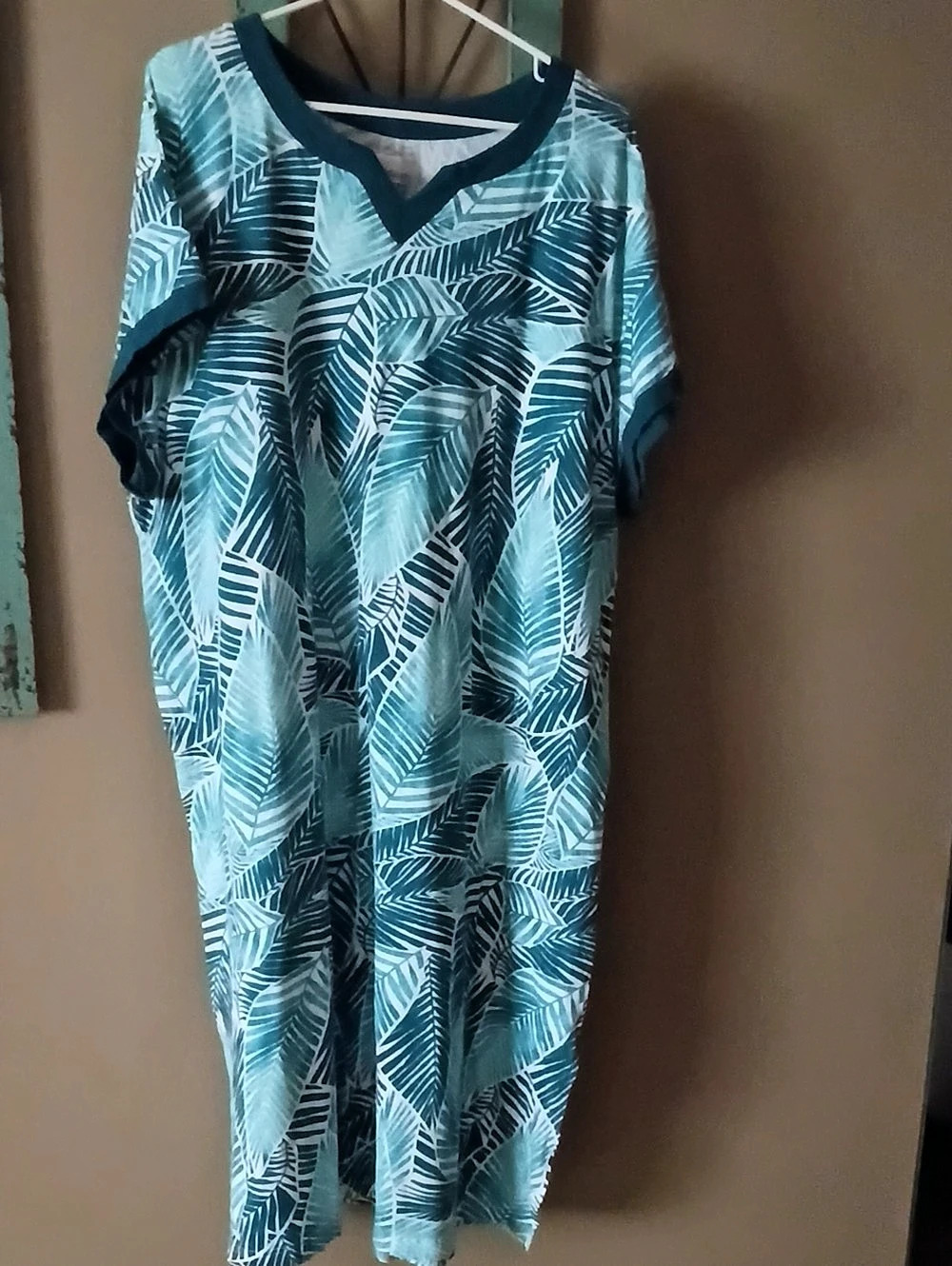 Stan Herman Pocket Maxi Dress in Blue & White Size 1X Like New